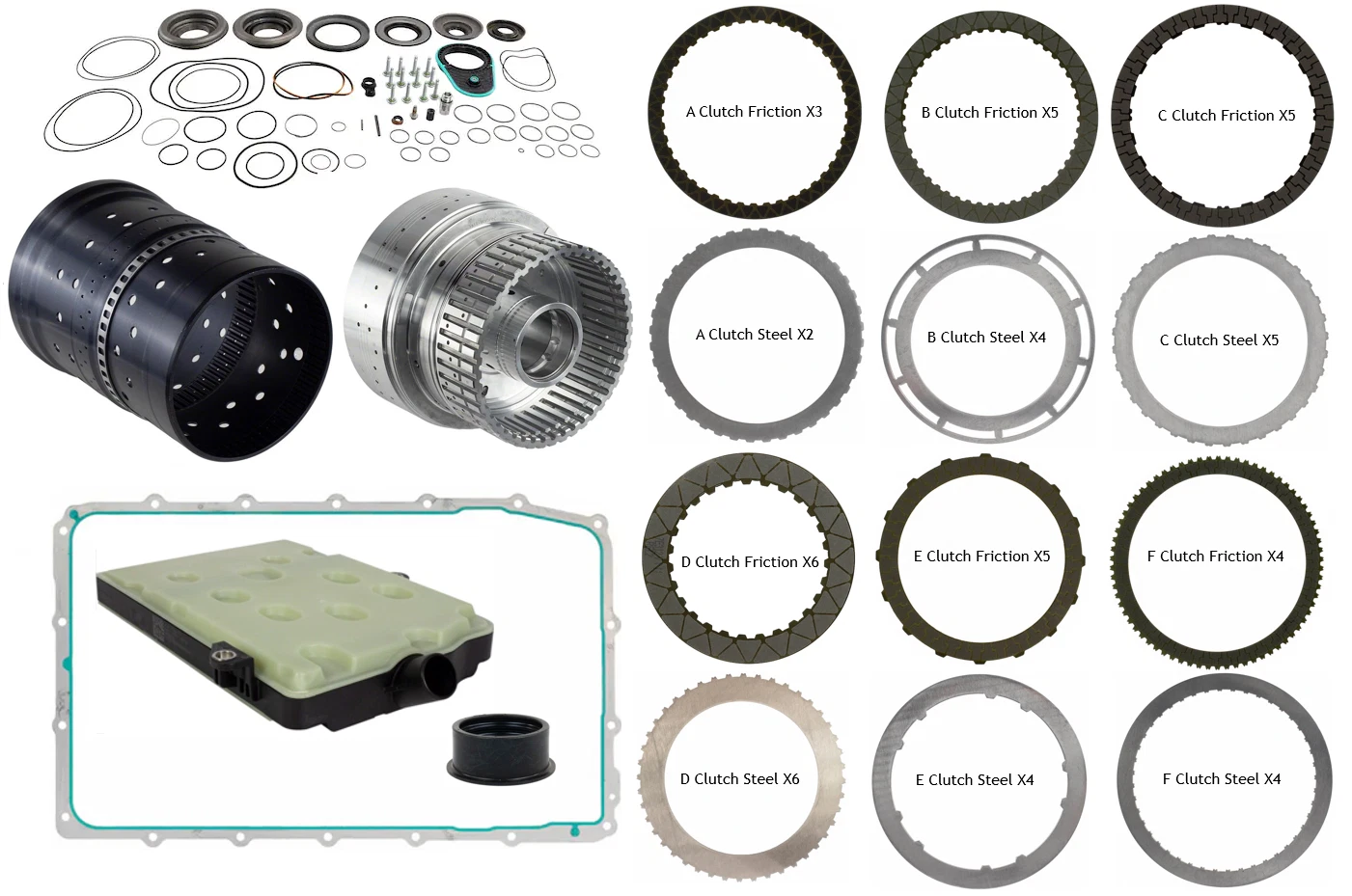 Kit Reparación Tambor CDF Discos Sellos Filtro 10R80 Ford F150 Expedition 2021-2024 1