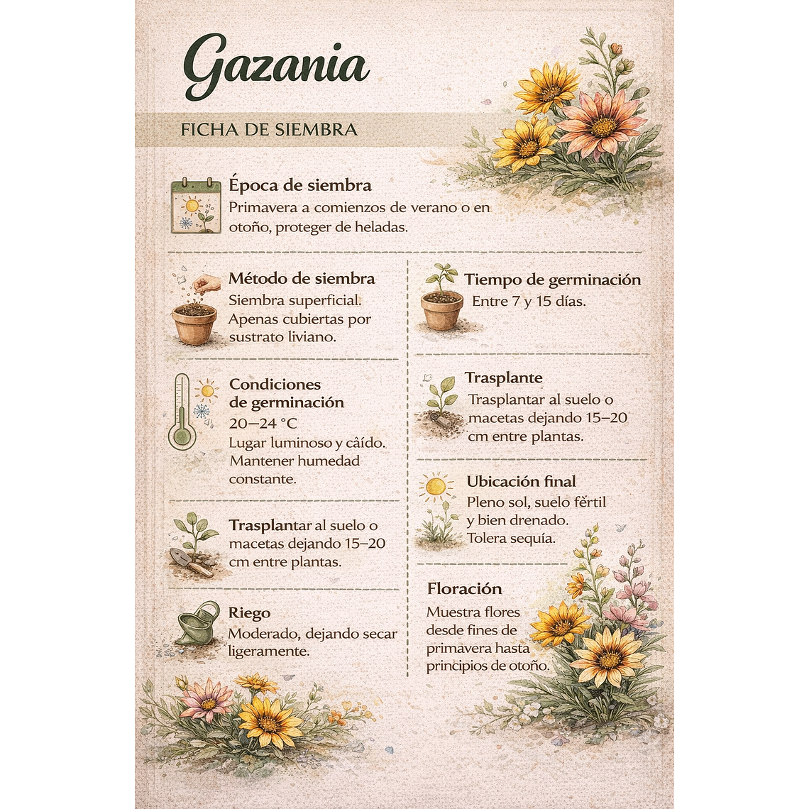 Semillas de Gazania Mix                     (100 semillas) 3