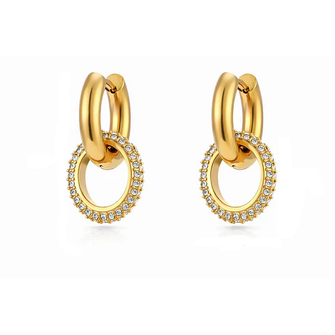Aros Argolla Brillo Acero 316L PVD Oro 18K 65P