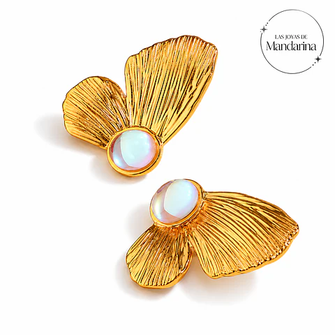 Aros Colgantes Elegantes Acero 316L PVD Oro 18K 66P