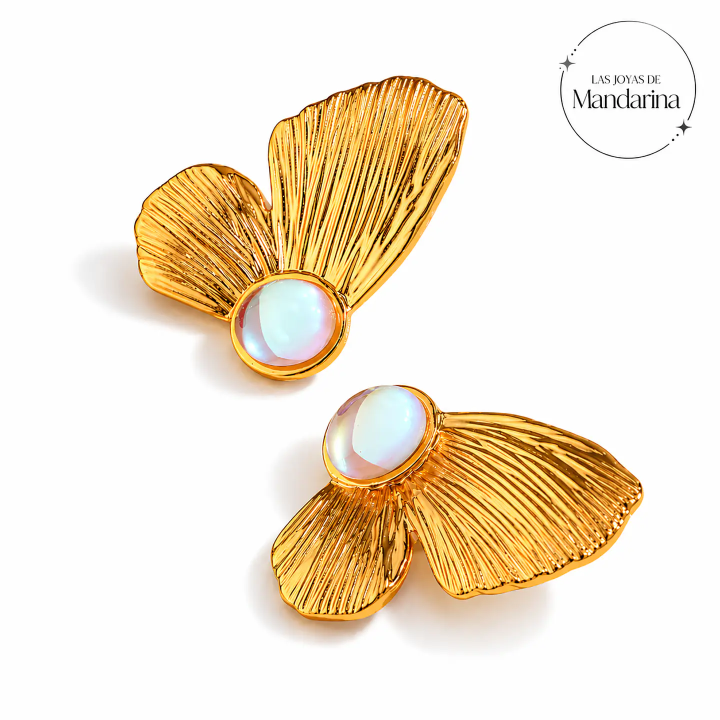 Aros Colgantes Elegantes Acero 316L PVD Oro 18K 66P 2