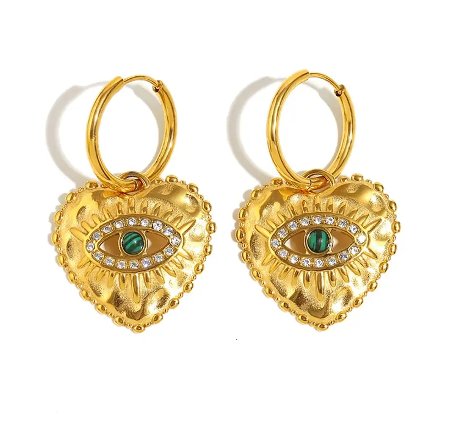 Aros Brillantes Acero 316L PVD Oro 18K 88P 1