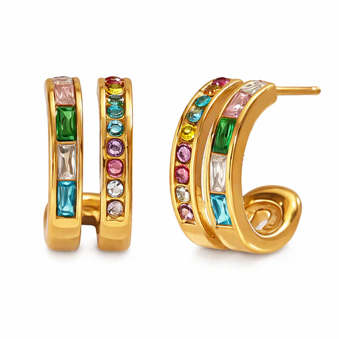 Aros Minimalistas Acero 316L PVD Oro 18K 111P