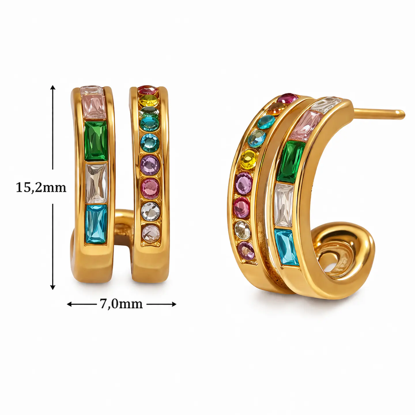 Aros Minimalistas Acero 316L PVD Oro 18K 111P 2