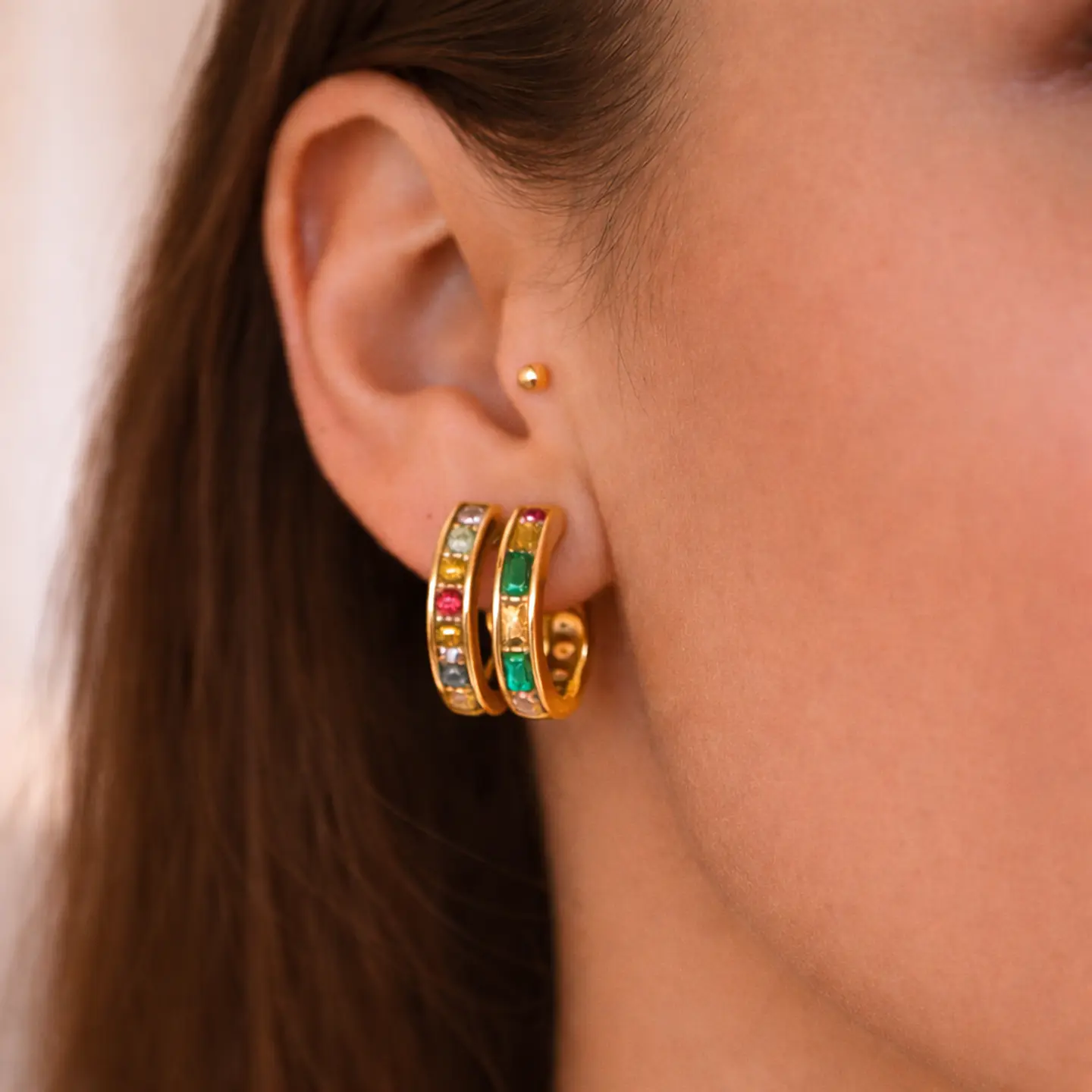 Aros Minimalistas Acero 316L PVD Oro 18K 111P 3