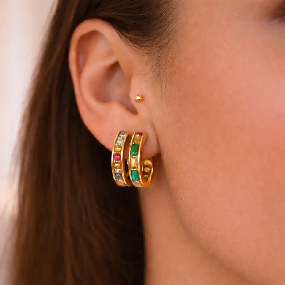 Aros Minimalistas Acero 316L PVD Oro 18K 111P 3