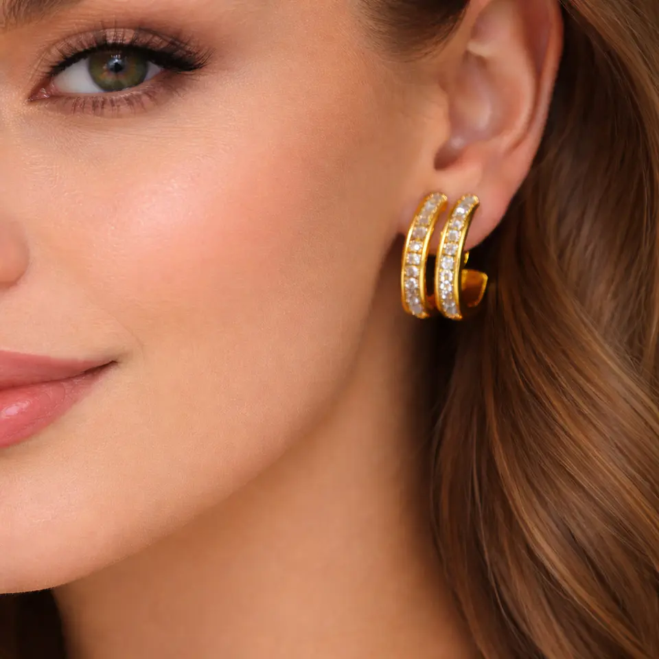 Aros Delicados Acero 316L PVD Oro 18K 112P 3