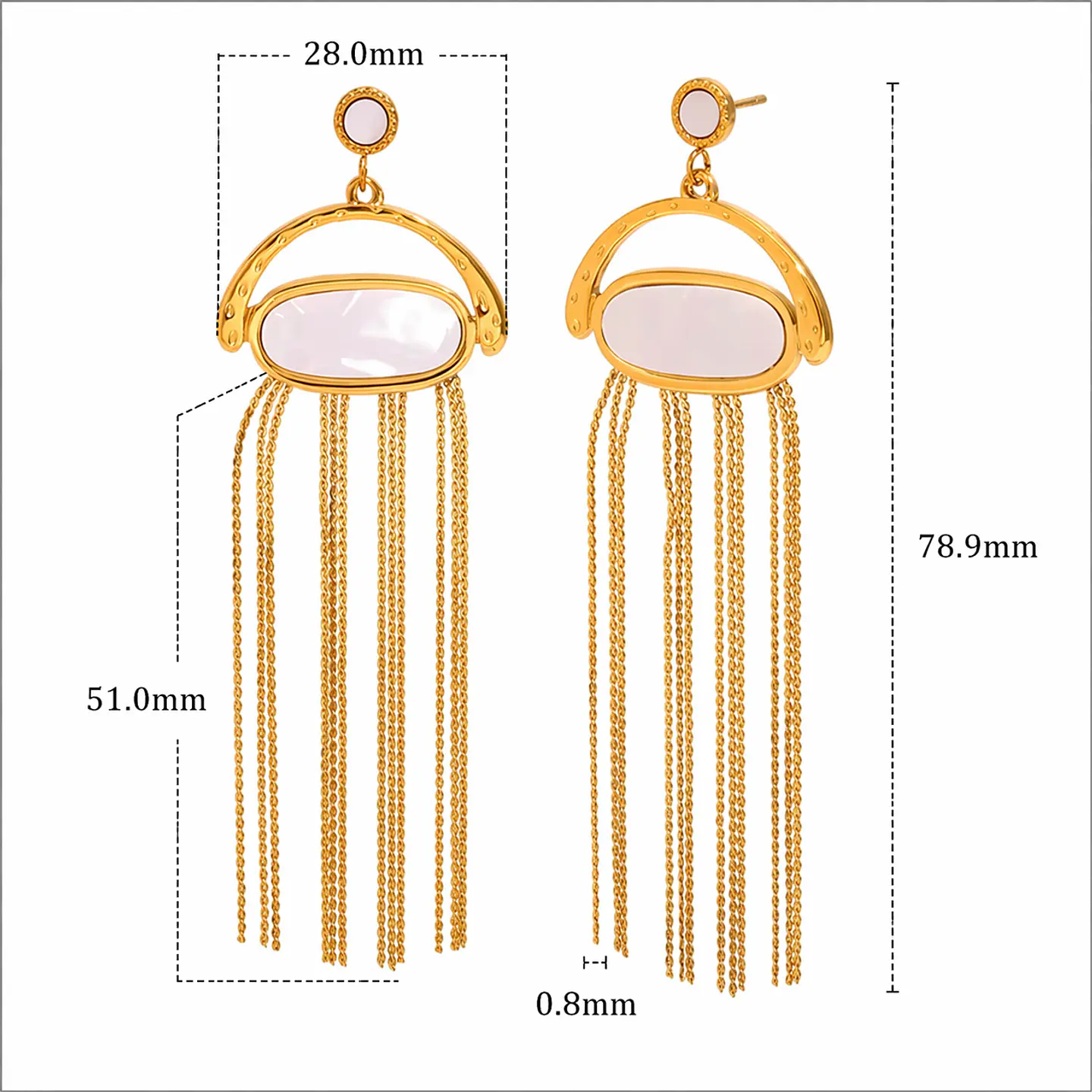 Aros Brillo Elegante Acero 316L PVD Oro 18K 113P 2
