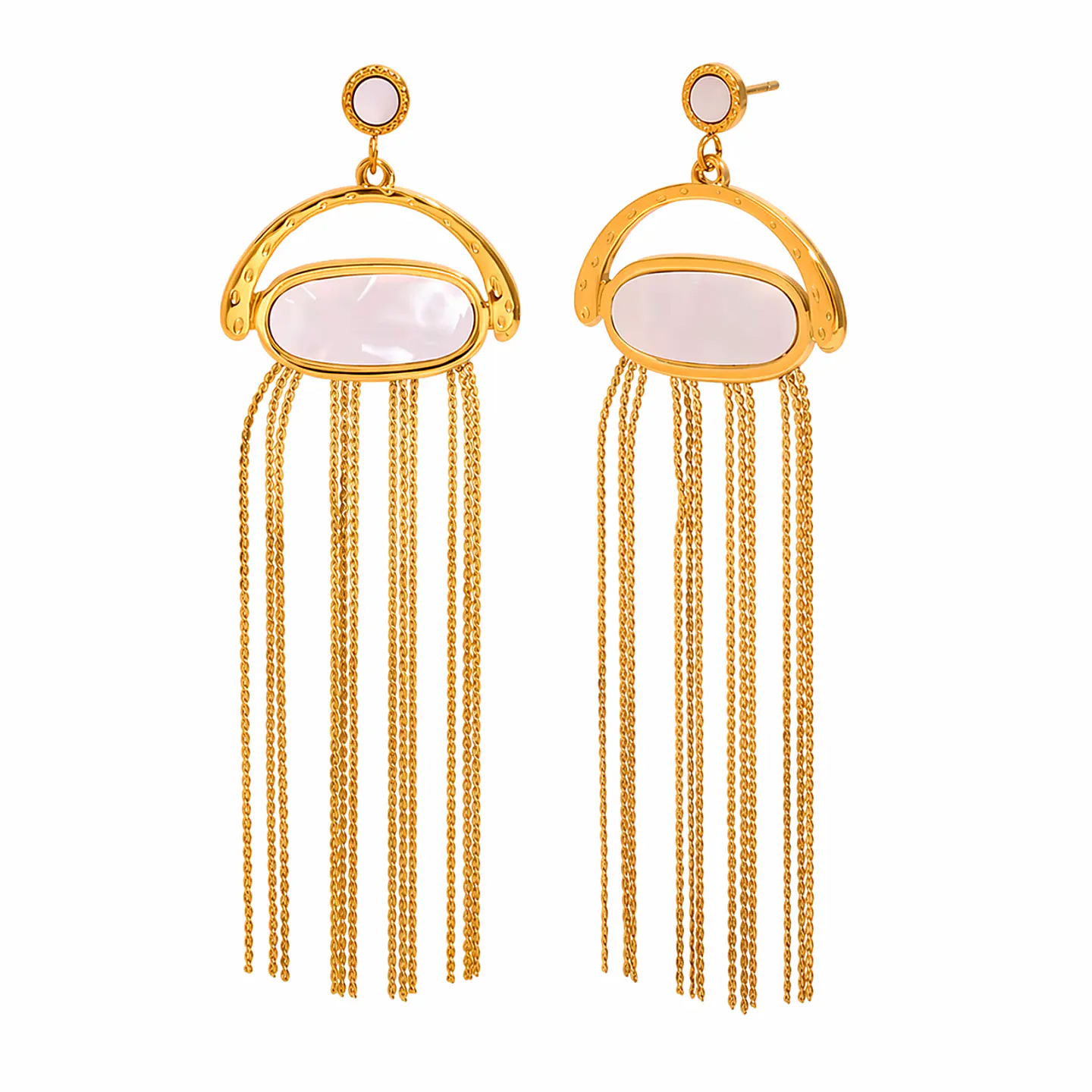 Aros Brillo Elegante Acero 316L PVD Oro 18K 113P 3