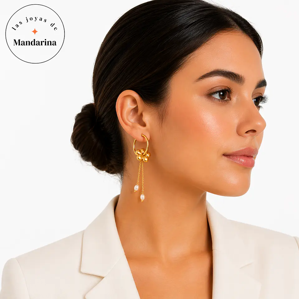 Aros Elegantes Acero 316L PVD Oro 18K 117P 3