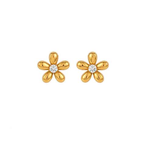 Aros Flor Dorada Premium