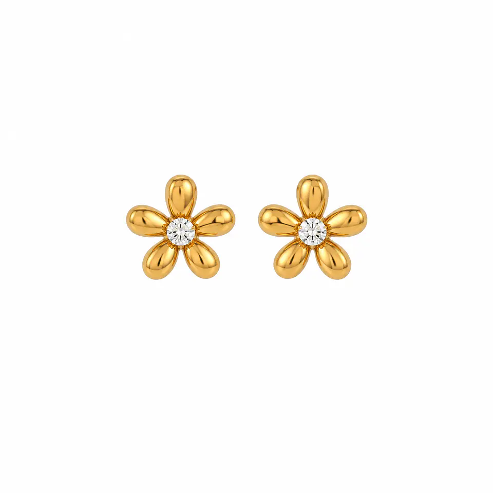 Aros Flor Dorada Premium 2