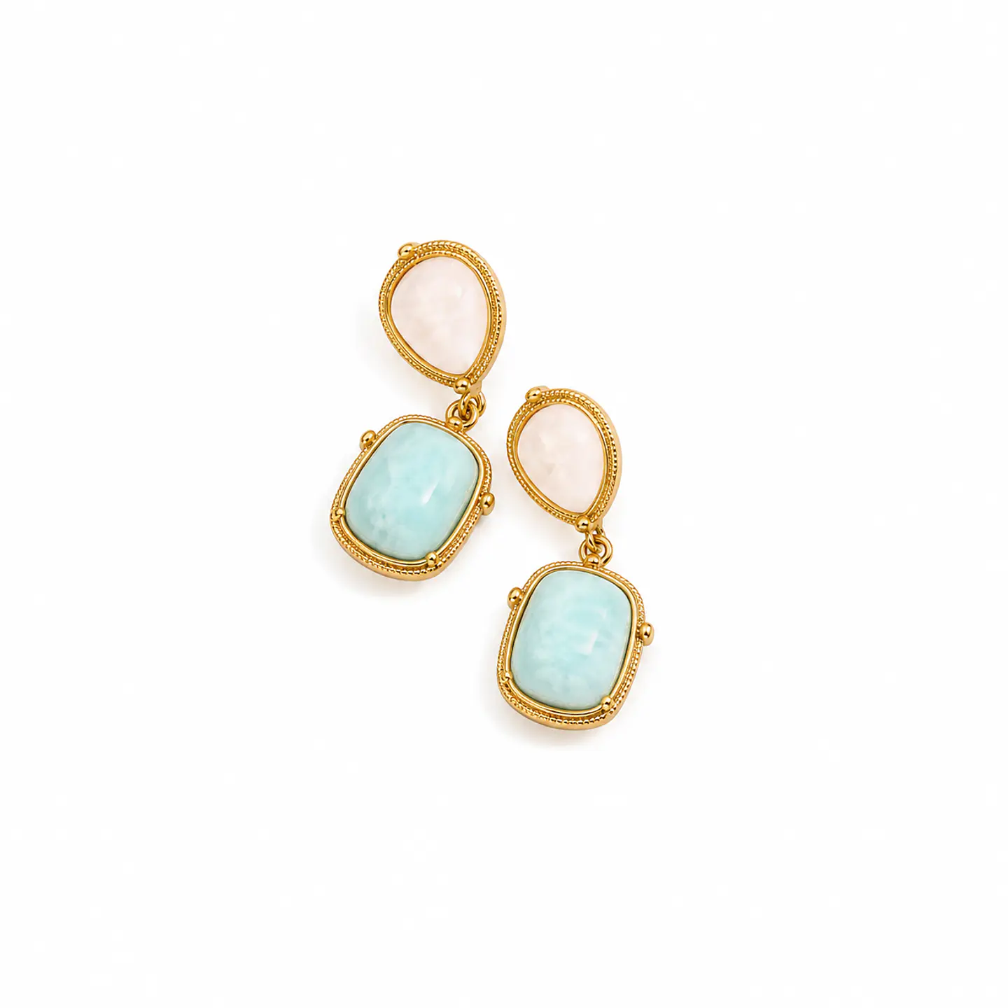 Aros Doble Piedra Aqua 3