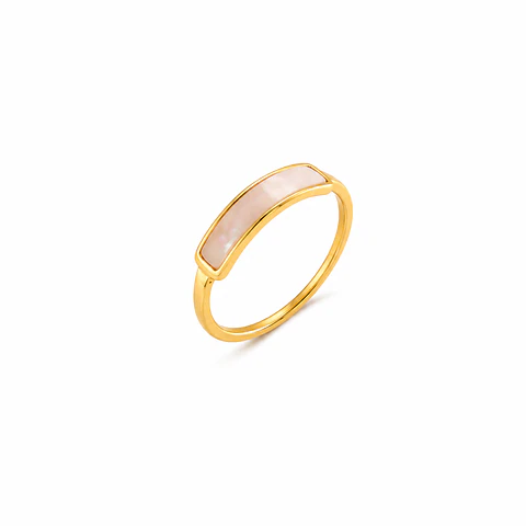 Anillo  Barra Nácar Rosa