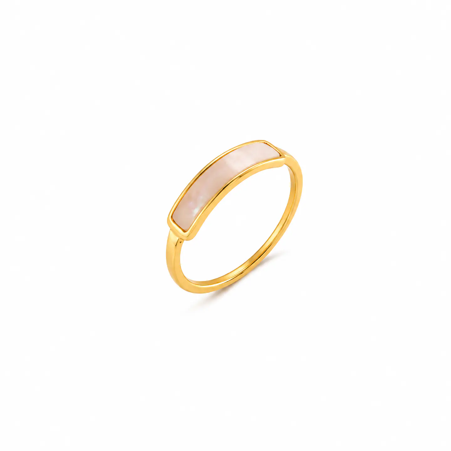 Anillo  Barra Nácar Rosa 1