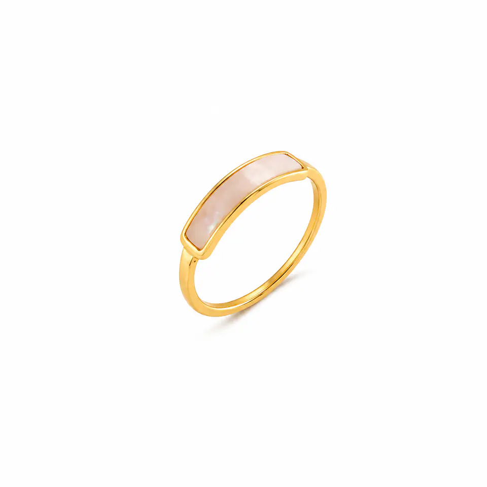 Anillo  Barra Nácar Rosa 1
