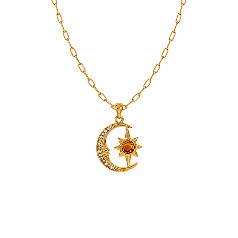 Collar  Luna y Estrella Ámbar