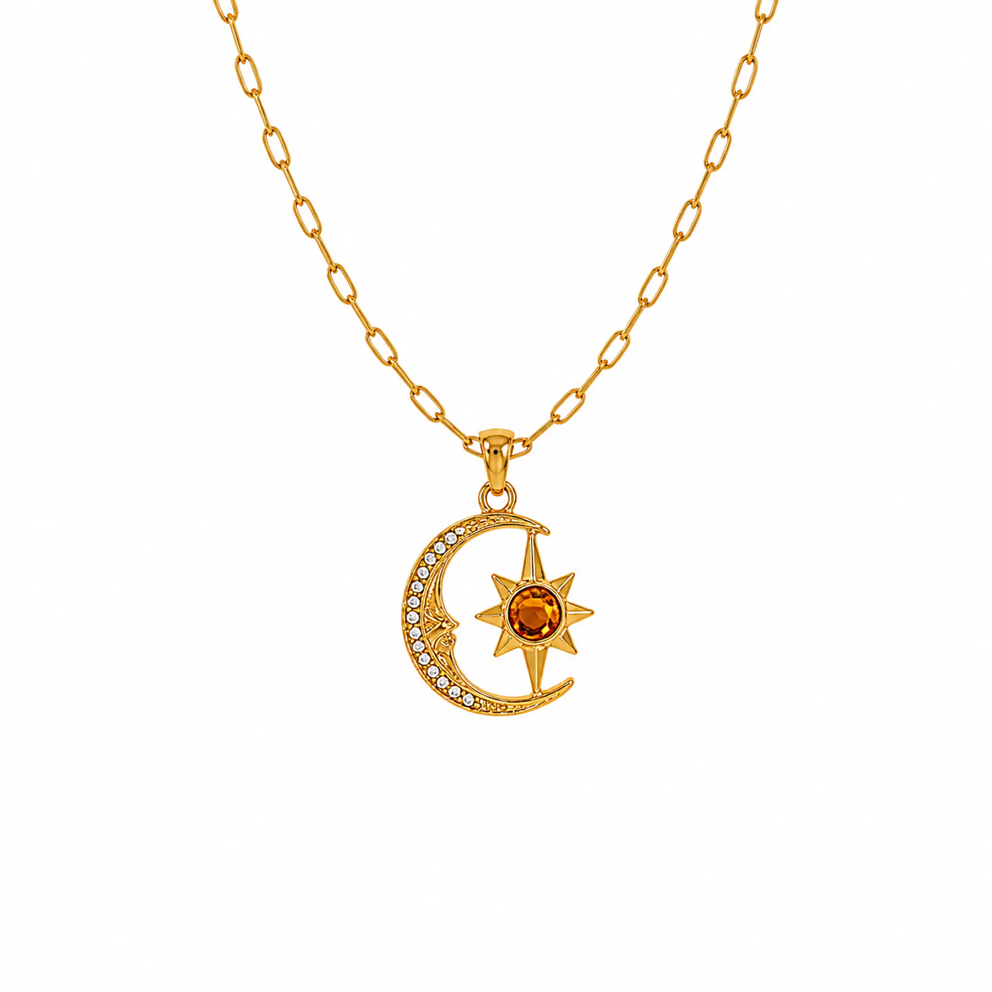 Collar  Luna y Estrella Ámbar 1