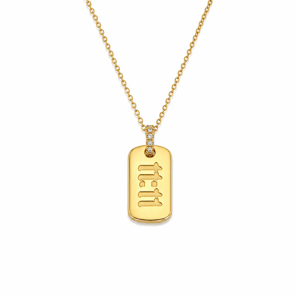 Collar  Amuleto Oriental Dorado 11:11 1