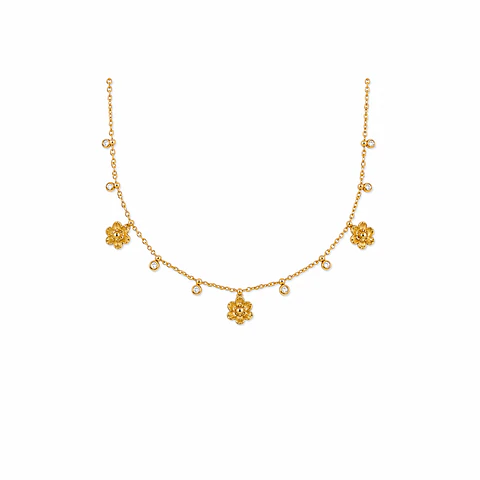 Collar  Flores Doradas
