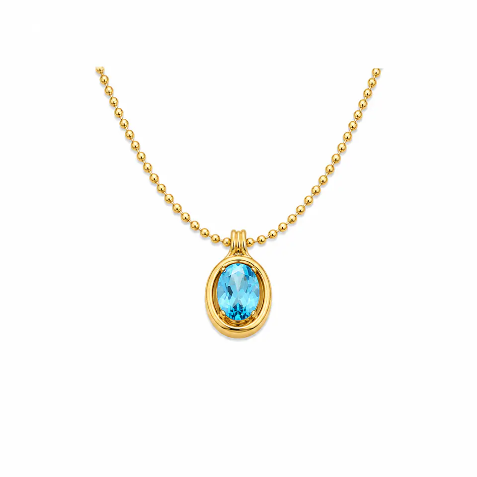 Collar Topacio Azul Oval 1