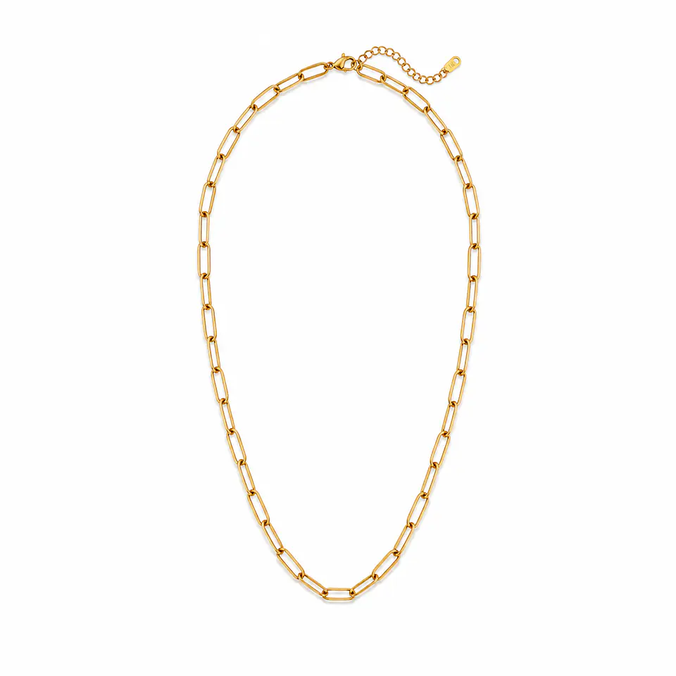 Collar Cadena Paperclip Dorada 40 cm 2