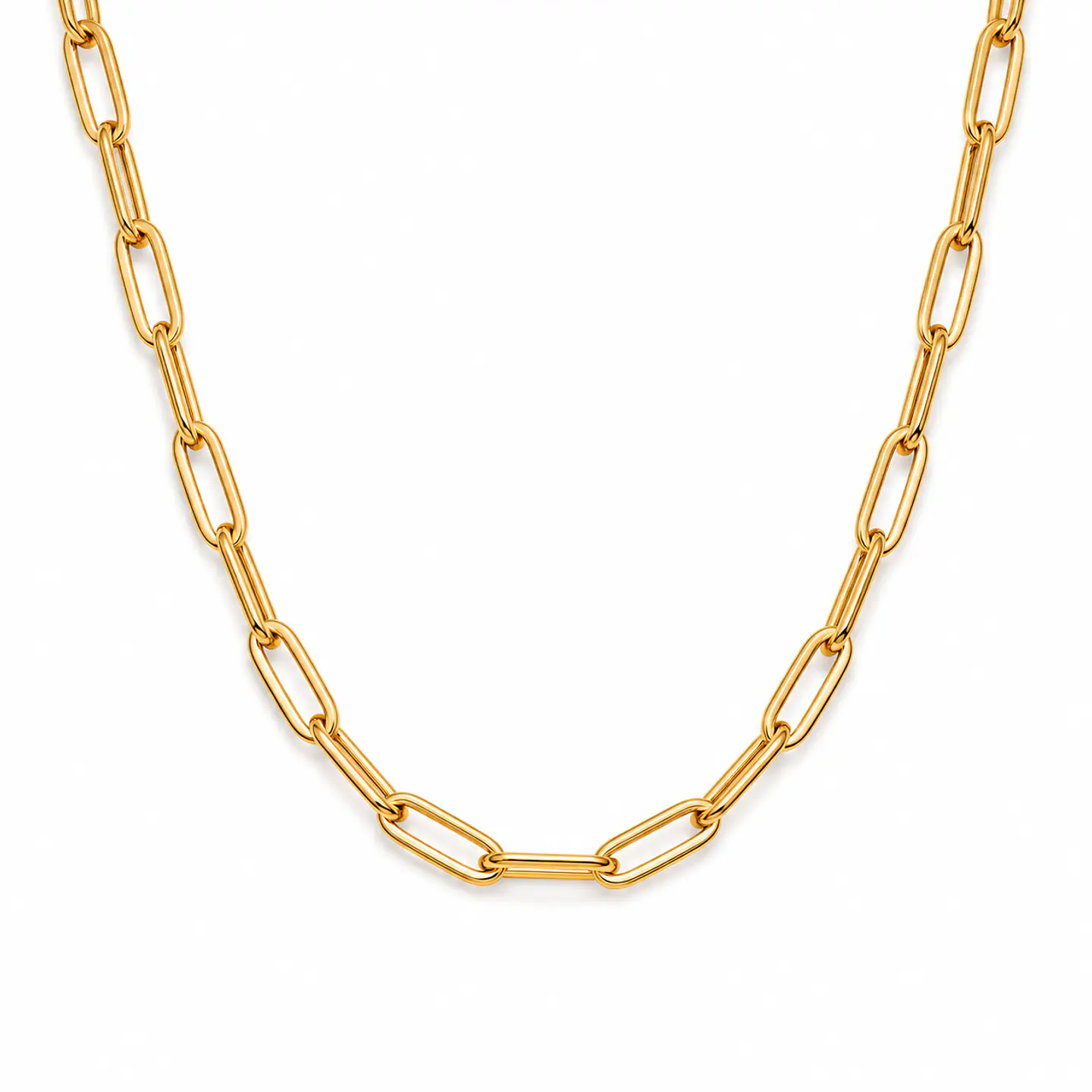 Collar Cadena PaperClip Dorada 60 cm 1