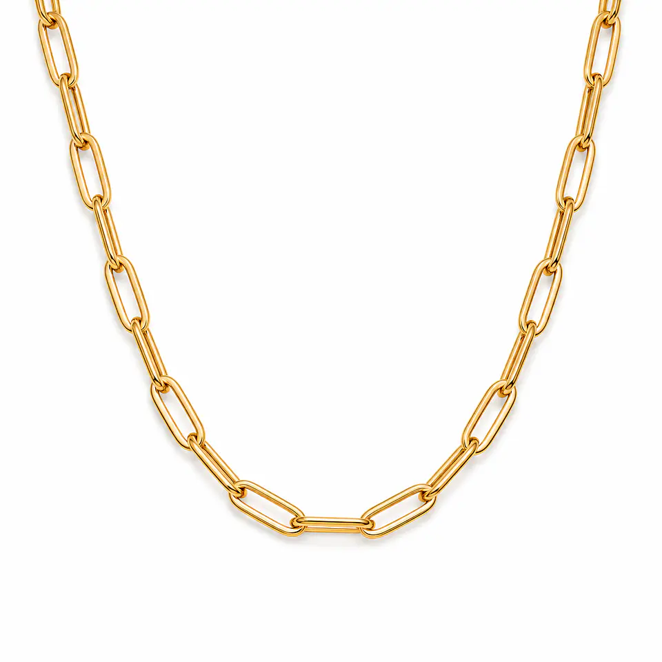 Collar Cadena PaperClip Dorada 60 cm 1