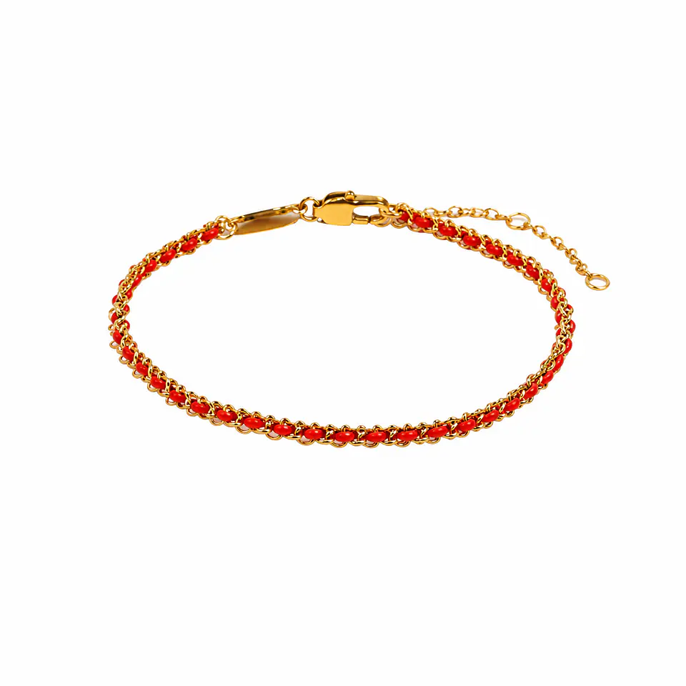 Pulsera Trenzada Roja 1
