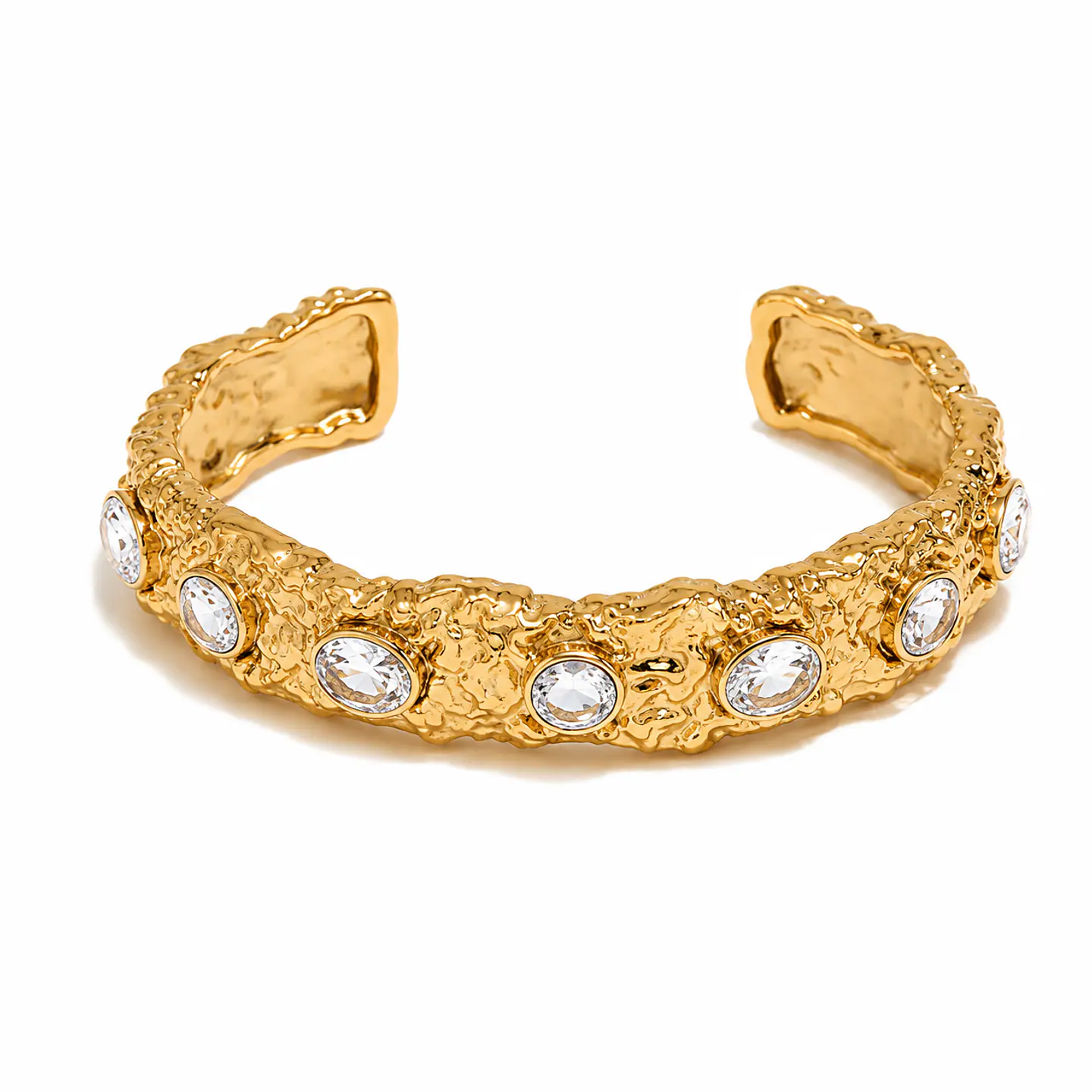 Pulsera Brazalete Texturizado Cristal 1
