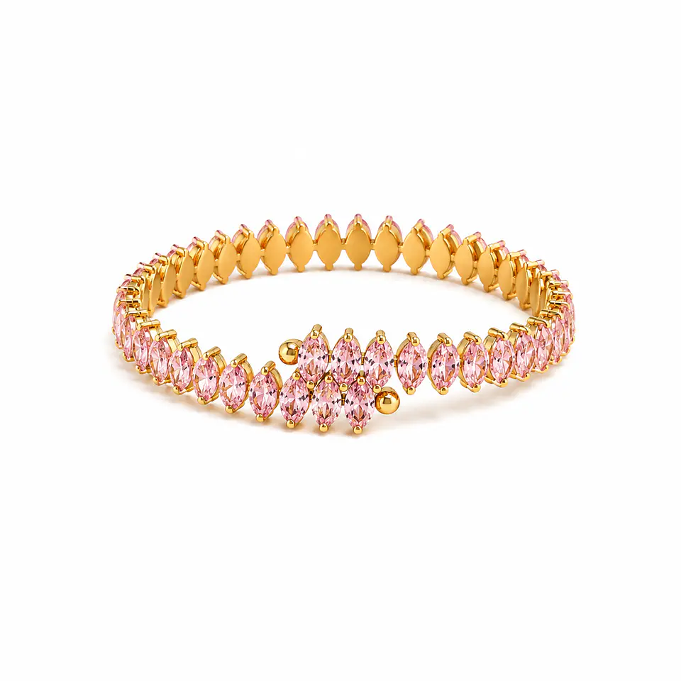 Pulsera Brazalete Rosé Zirconia 1
