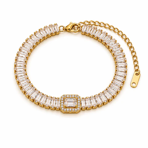 Pulsera Tennis Baguette Cristal