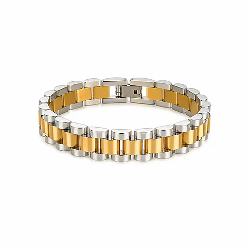 Pulsera Eslabones Bicolor Luxury