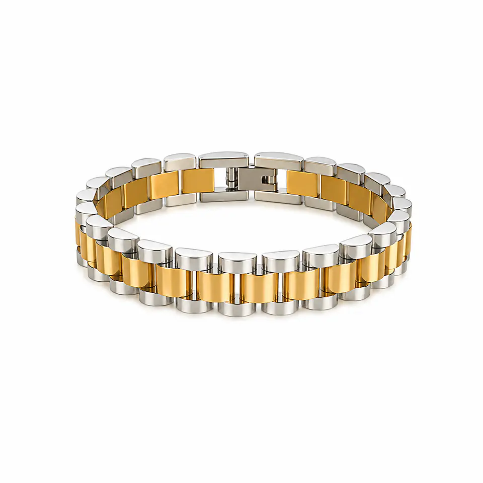 Pulsera Eslabones Bicolor Luxury 1