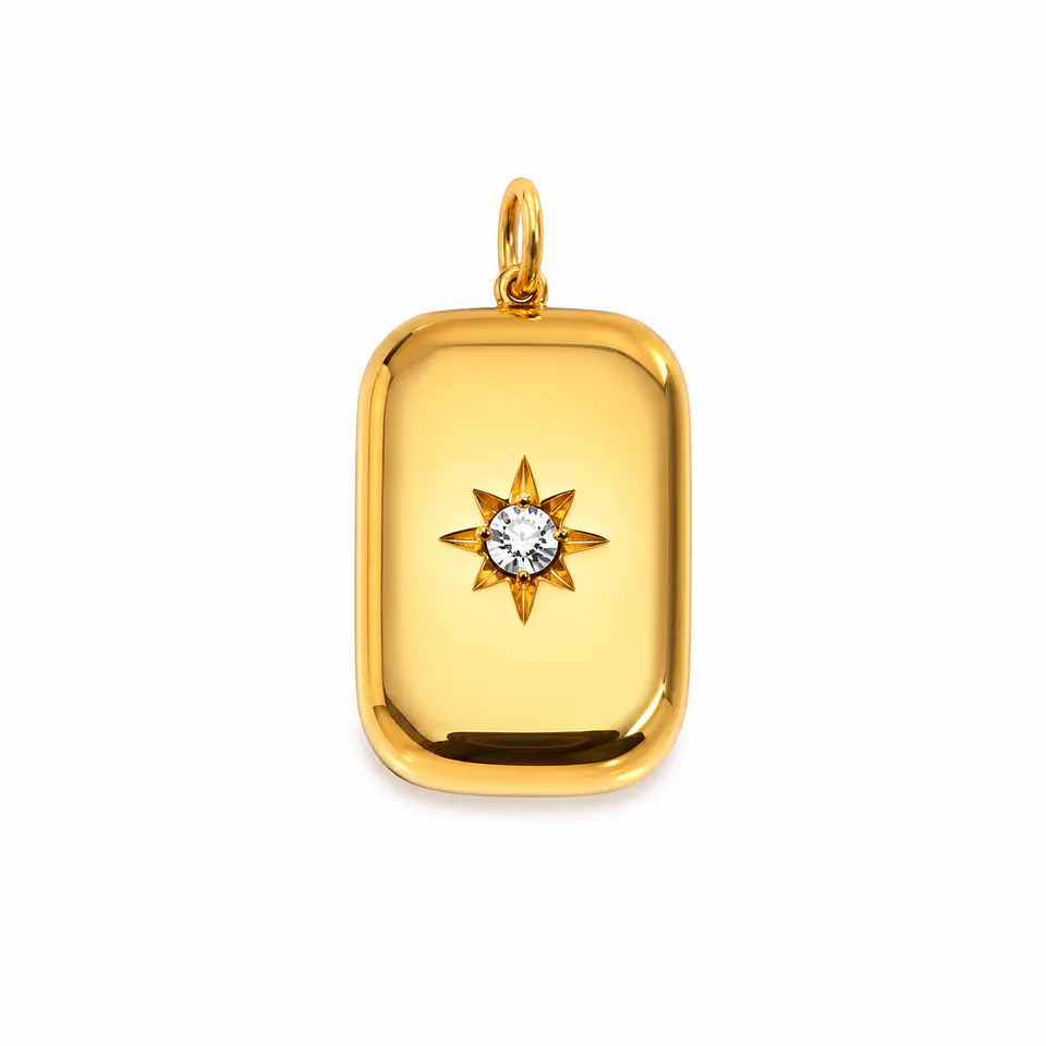 Dije Placa Dorada Estrella 1