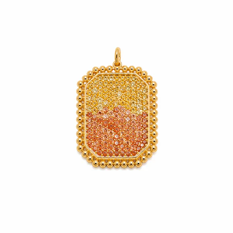 Dije Medallón Bicolor Cristal