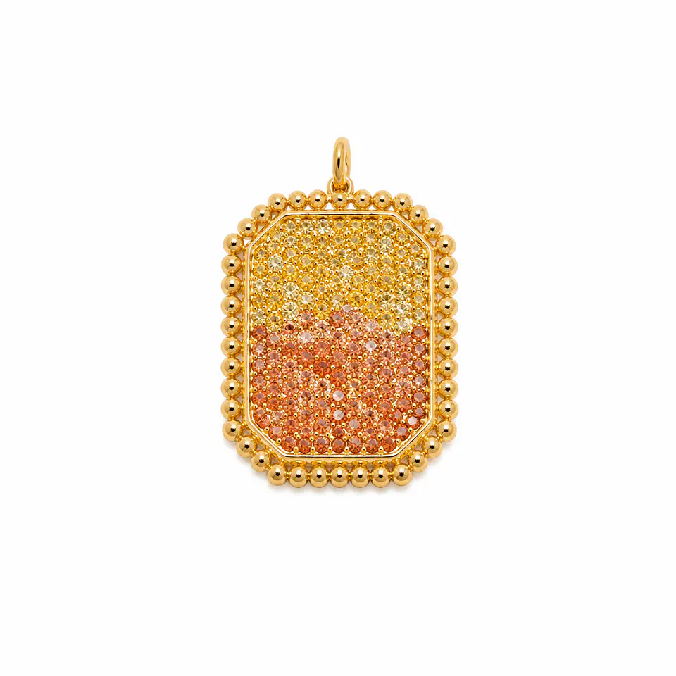 Dije Medallón Bicolor Cristal 1