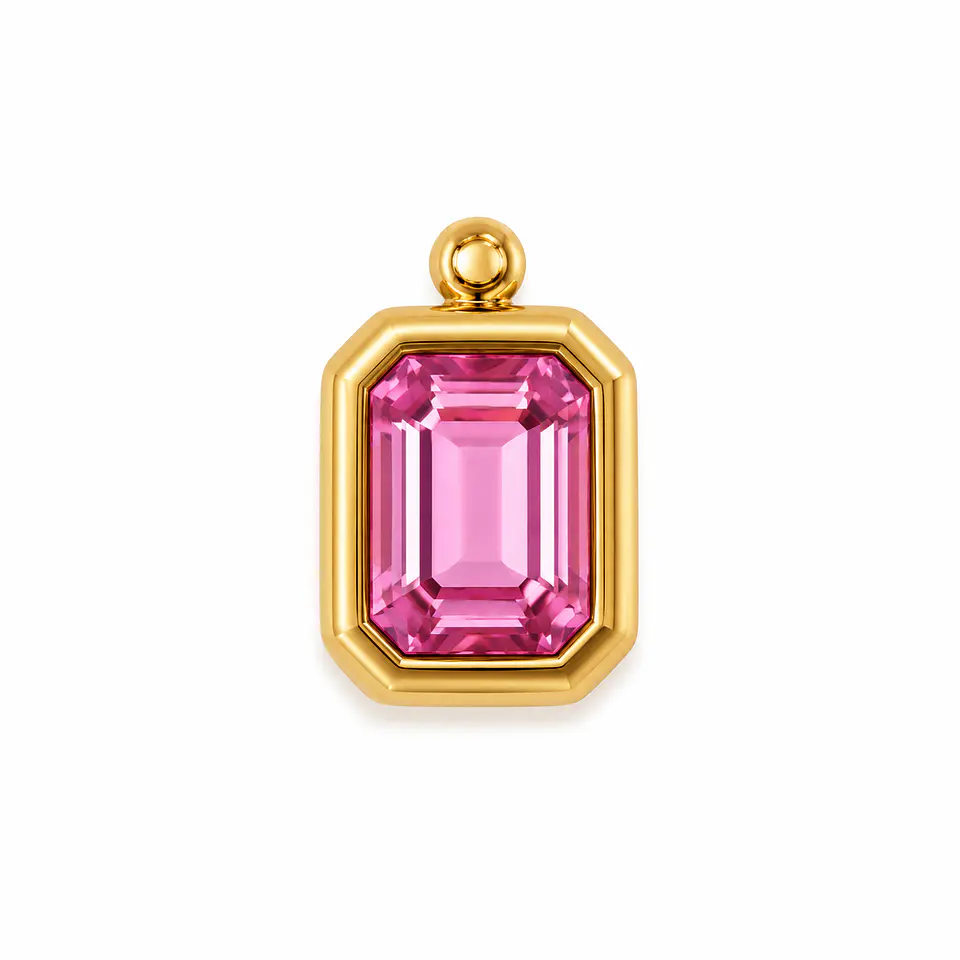 Dije Topacio azul o rosa Rectangular 1