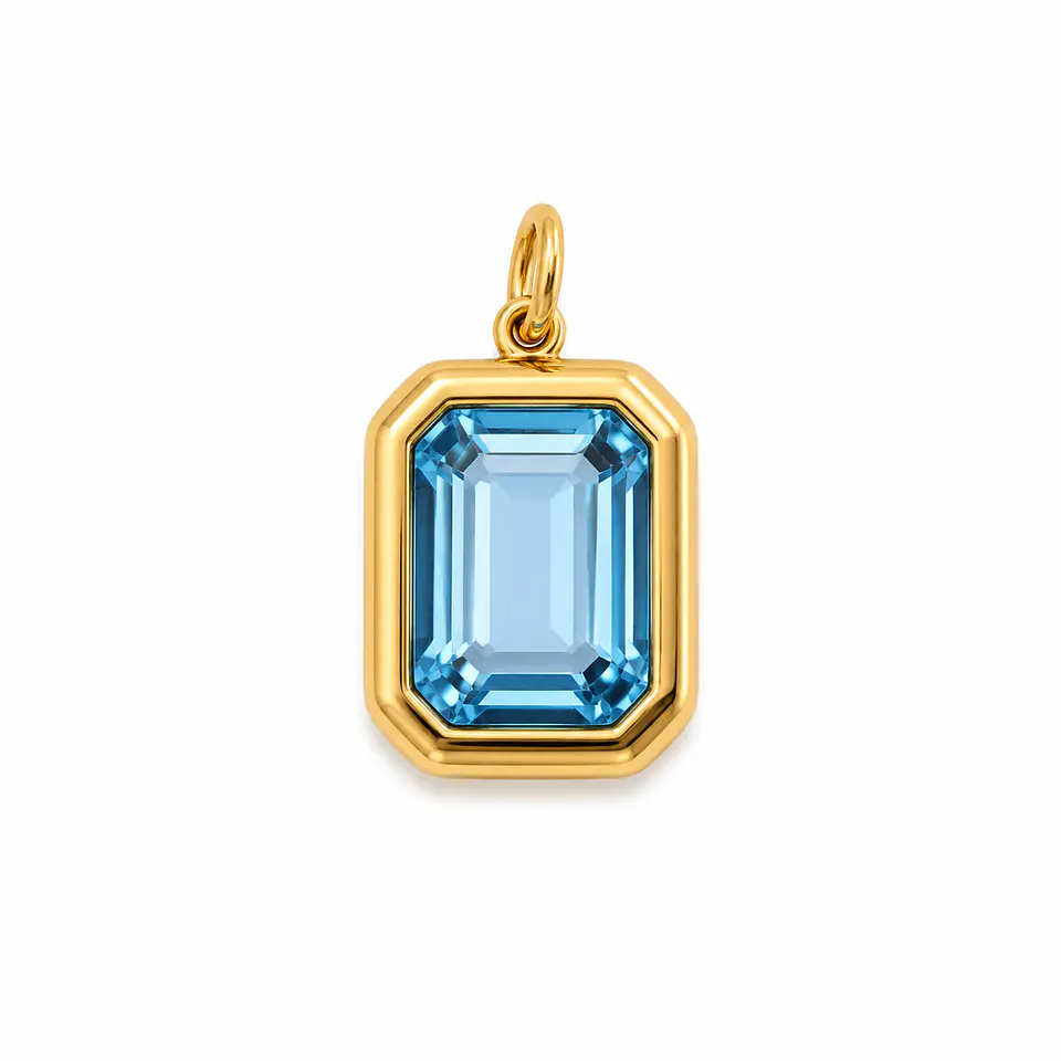 Dije Topacio azul o rosa Rectangular 2