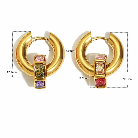 Aros Huggie Circones Multicolor Premium