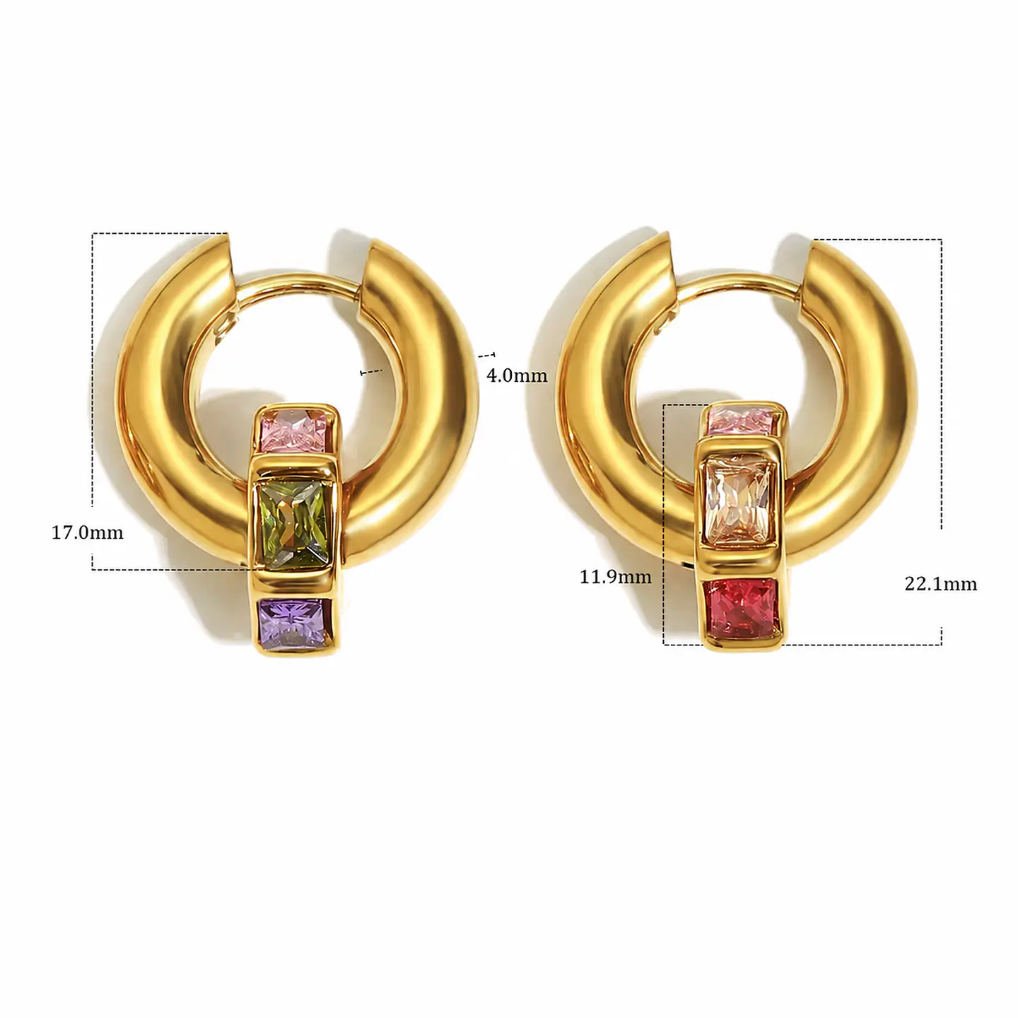 Aros Huggie Circones Multicolor Premium 2
