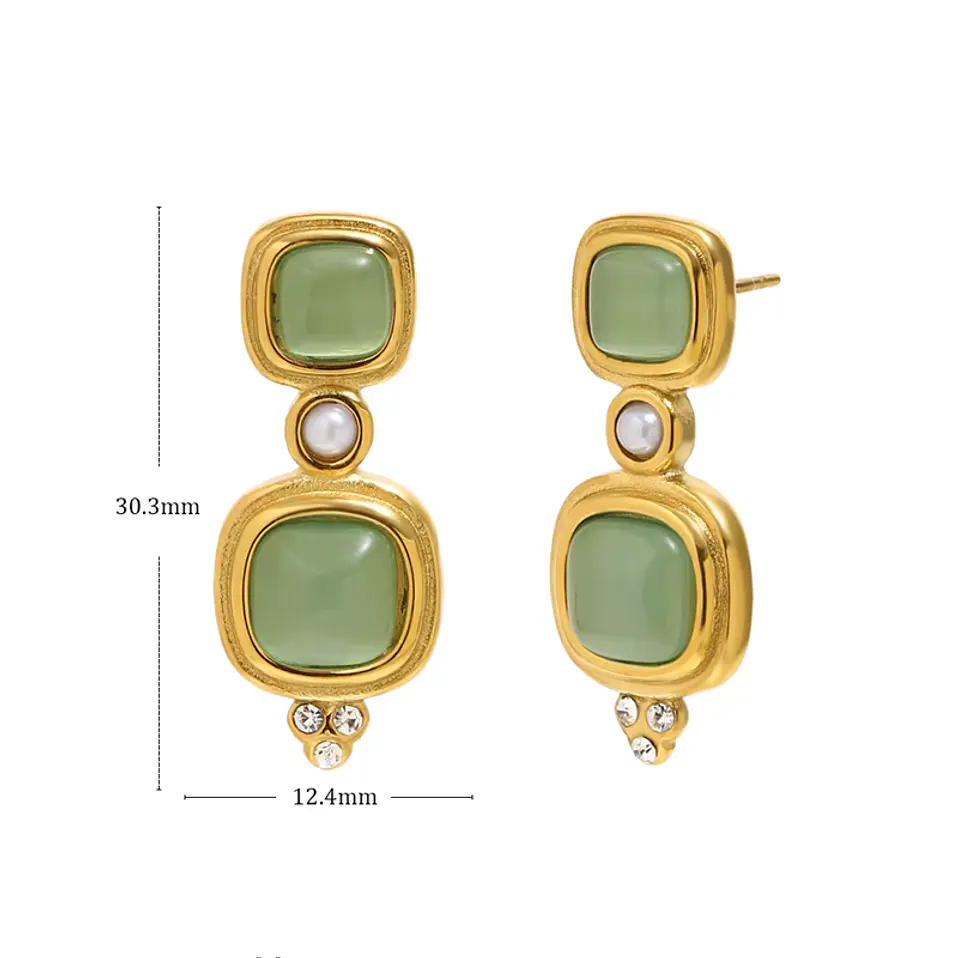 Aros Verde Esmeralda Premium 2