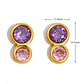 Aros Doble Cristal Amatista y Rosa - Miniatura 2