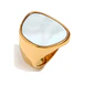 Anillo  Sello Nácar Blanco - Miniatura 3