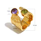 Anillo  Doble Gema Ametista y Olivina - Miniatura 2