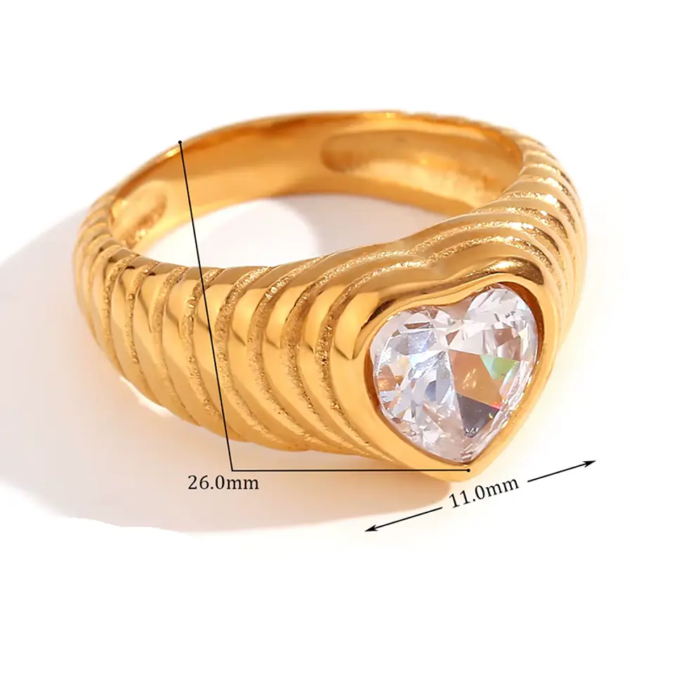 Anillo  Corazón Brillante 2