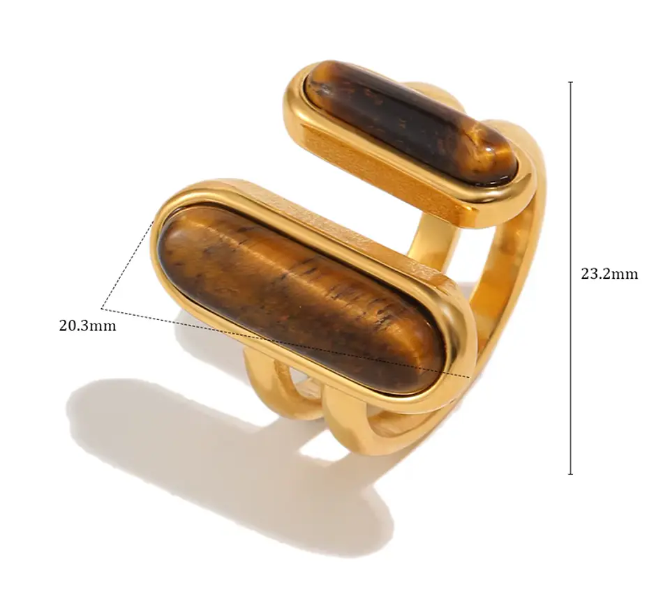 Anillo Doble Ojo de Tigre 2
