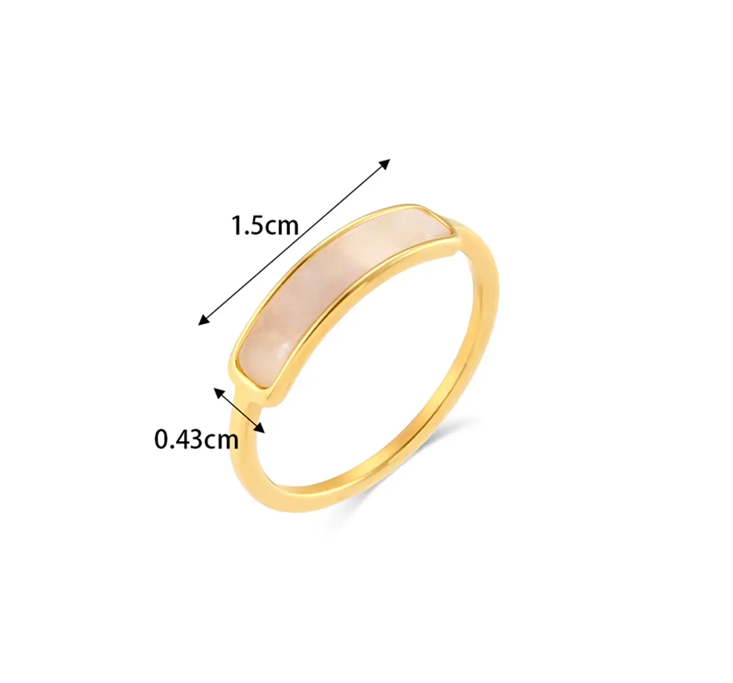 Anillo  Barra Nácar Rosa 2
