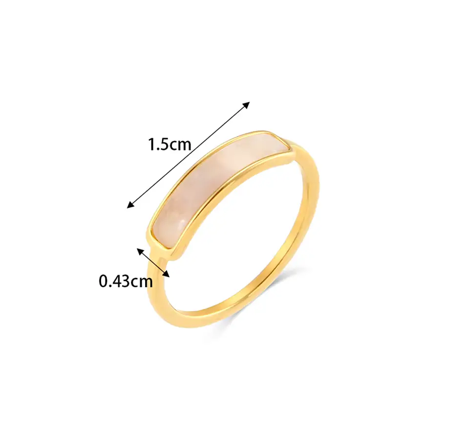 Anillo  Barra Nácar Rosa 2