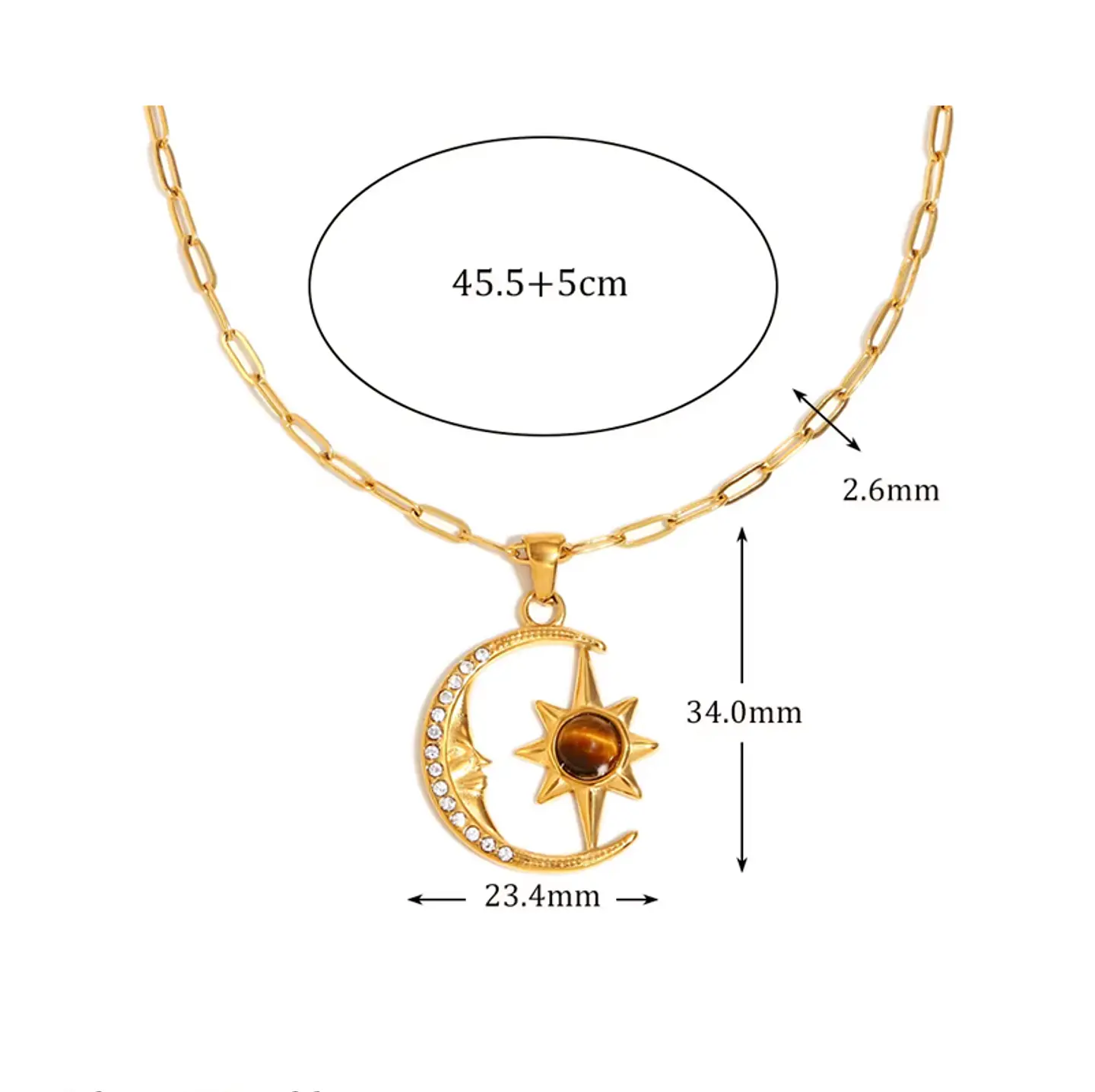 Collar  Luna y Estrella Ámbar 2